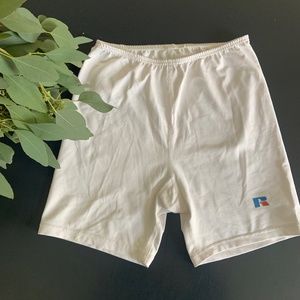 Russell White bike shorts size medium
